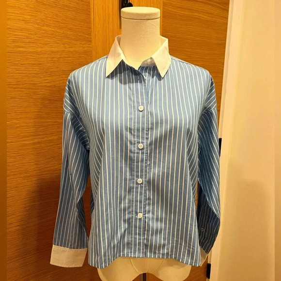 J. CREW | Relaxed-fit Cropped | Cotton Poplin | Shirt | Size 4 | NWT - Picture 1 of 8